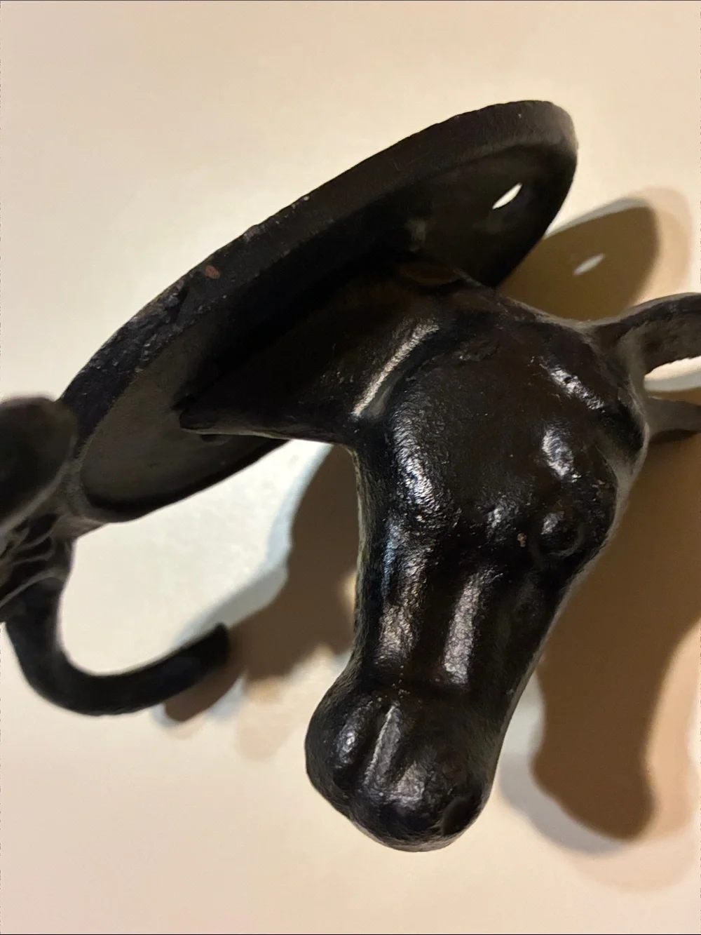 Cast Iron Horse Wall Hook Black Vintage